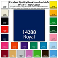 14"x14" Blank Solid Royal Blue Imported 100% Cotton Handkerchief